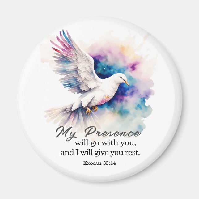 Utvandring 33:14 Min närvaro följer med er Bible Magnet (Framsidan)