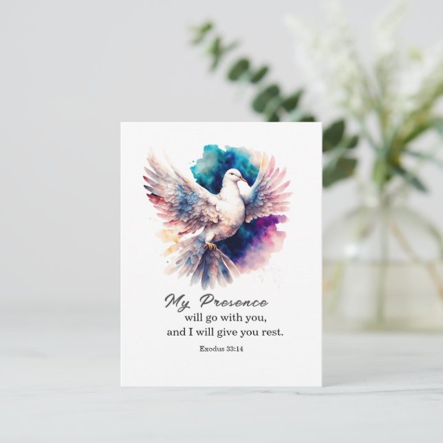 Utvandring 33:14 Min närvaro följer med er Bible Vykort (Stående Fram)