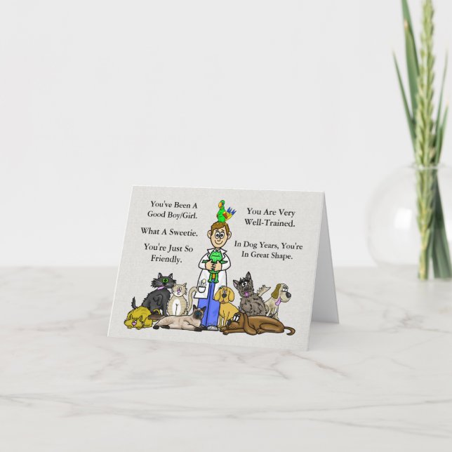 Utvärdering av veterinärdagen eller tackkort kort (Framsida)