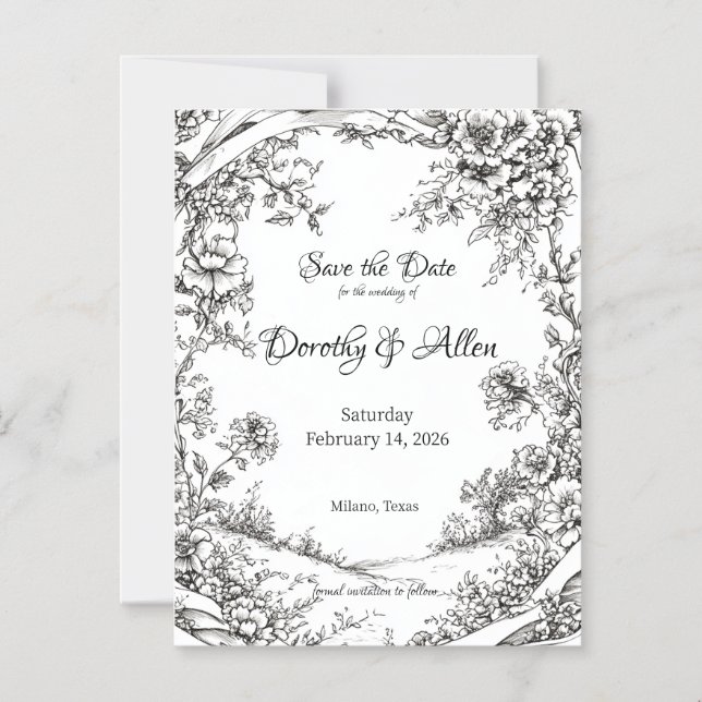 Utveckla Rustic Blommigt Magnetisk Inbjudningskort (Framsida)