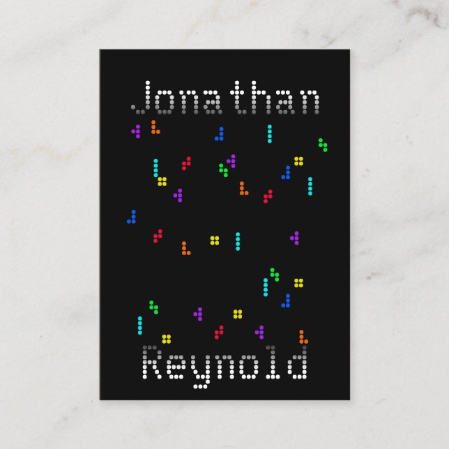 Utvecklardesigner för färglöst blockpussel visitkort (Framsida)