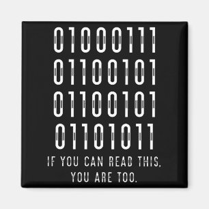 Utvecklare av binär datorprogrammerare Geek Gift Magnet