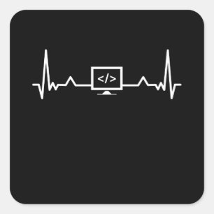 Utvecklare av Heartrate-kodning för programmering Fyrkantigt Klistermärke