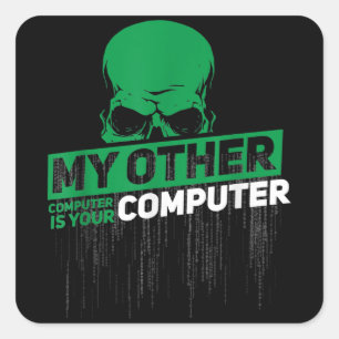 Utvecklare Sysadmin Ingenjör Hacker Nerd Admin-ko Fyrkantigt Klistermärke