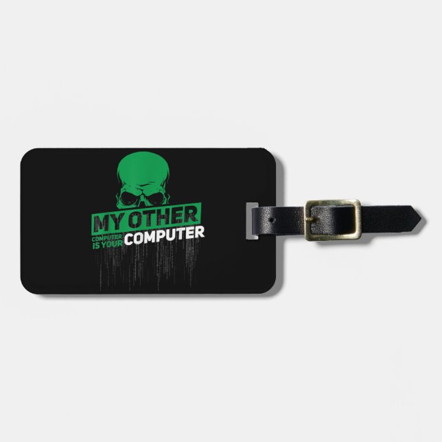 Utvecklare Sysadmin Ingenjör Hacker Nerd Admin-kod Bagagebricka (Horisontell Framsida)