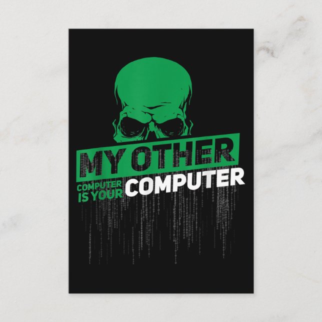 Utvecklare Sysadmin Ingenjör Hacker Nerd Admin-kod Tilläggskort (Framsida)