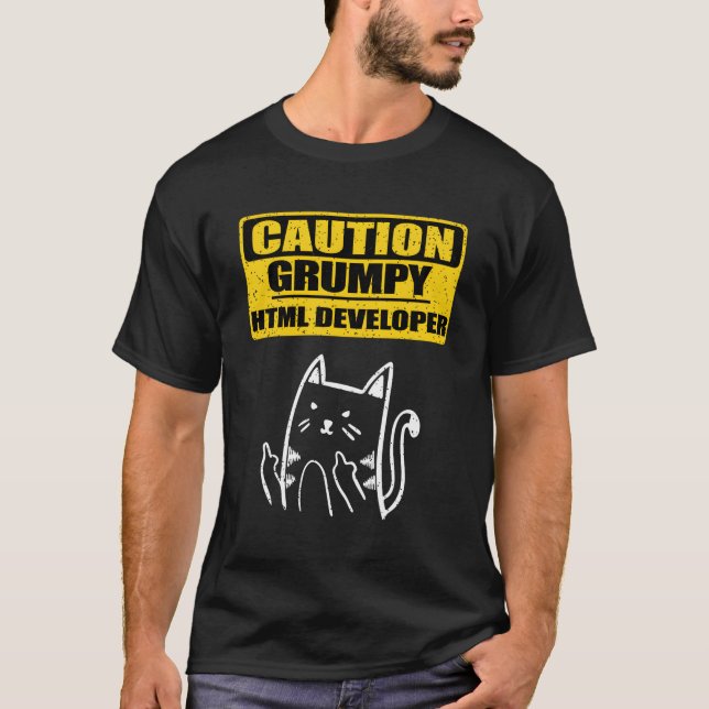 Utvecklarkoder för HTml-utvecklare för arbetsvarni T Shirt (Framsida)