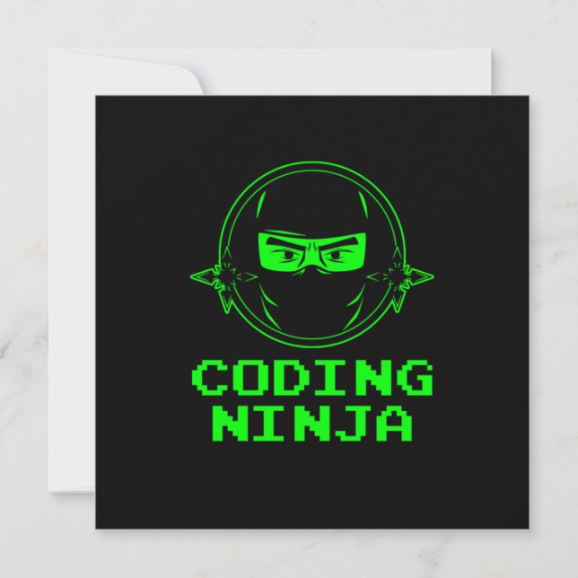 Utvecklarprogram för kodning av Ninja Coder Progra Inbjudningar (Framsida)