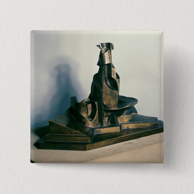 Utveckling av en flaska i utrymme, 1912 knapp (Framsida)