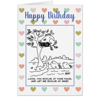 Utveckling. En fisk ligger i ett Träd Hälsningskort