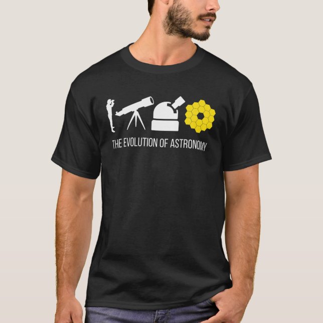 Utvecklingen av astronomi Telescope James Webb Spa T Shirt (Framsida)