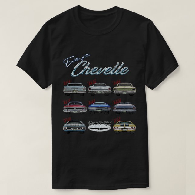 Utvecklingen av Chevelle,SS,Hotrod,Muscle Car,SS4 T Shirt (Design framsida)