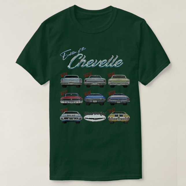 Utvecklingen av Chevelle,SS,Hotrod,Muscle Car,SS4 T Shirt (Design framsida)