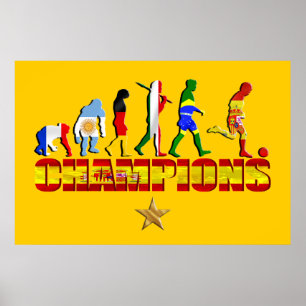 Utvecklingen av den spanska fotbollens fotbolls-EM Poster