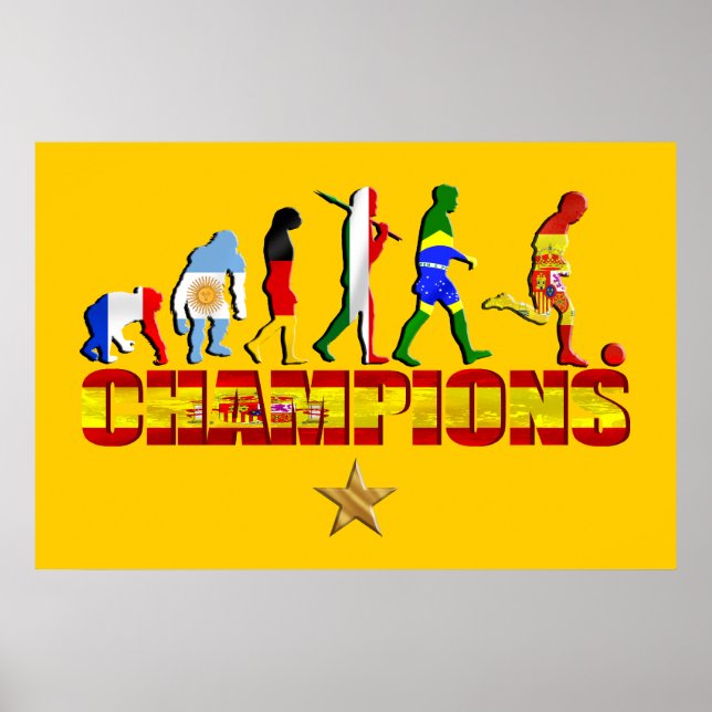 Utvecklingen av den spanska fotbollens fotbolls-EM Poster (Framsidan)