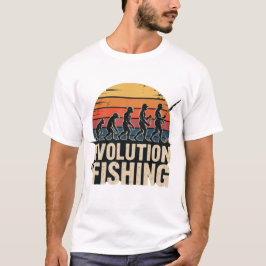 Utvecklingen av fiske - Retro Fisherman Sunset T-S T Shirt