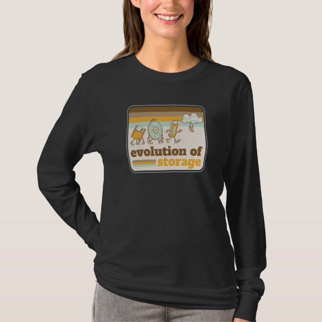 Utvecklingen av lagring  Retro dator T Shirt (Framsida)