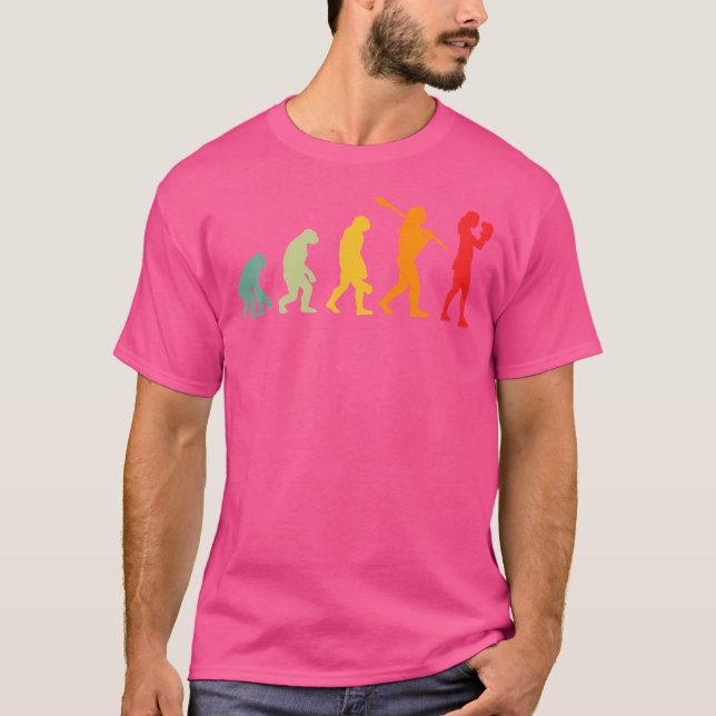Utvecklingen av människans Boxing Evolution Funny  T Shirt (Framsida)