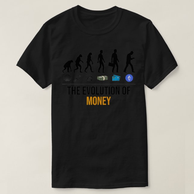 Utvecklingen av pengar ETH Etherum Crypto Cryptoc T Shirt (Design framsida)