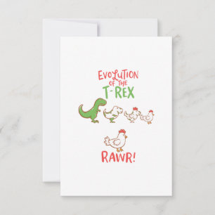 Utvecklingen av T-Rex-RAWR! Funny Dino Chicken Kort
