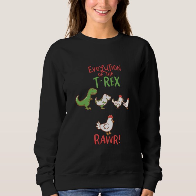 Utvecklingen av T-Rex-RAWR! Funny Dino Chicken T Shirt (Framsida)