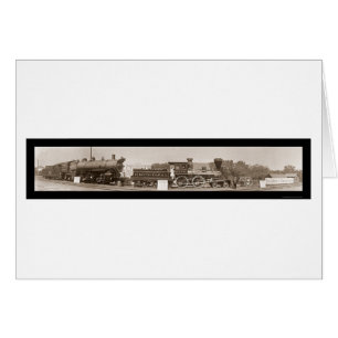Utvecklingen av Tåg Photo 1913 Hälsningskort
