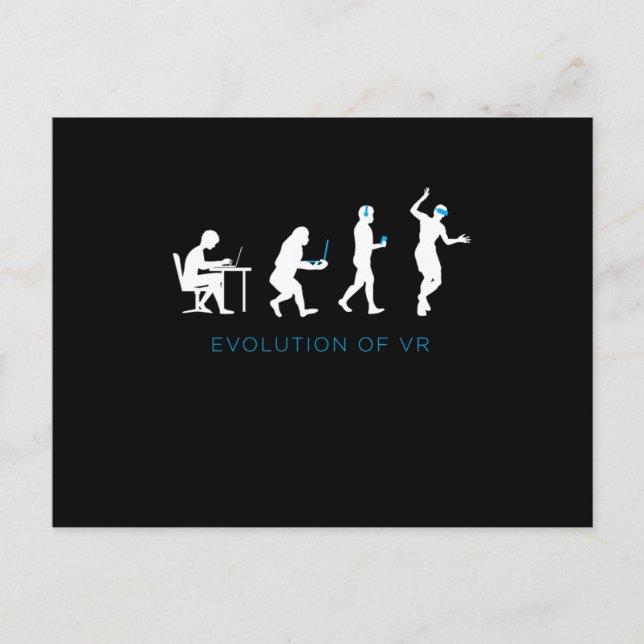 Utvecklingen av VR Virtuell Reality Gamer Gaming G Vykort (Framsida)