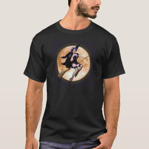 Utvikningsbildhäxa mot en fullmåne närmast t-shirt