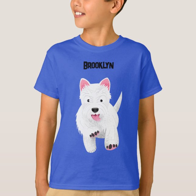 Utvinningsytan i väster tecknad hund t shirt (Framsida)