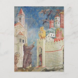 Utvisningen av Djävulen från Arezzo, 1297-99 Vykort