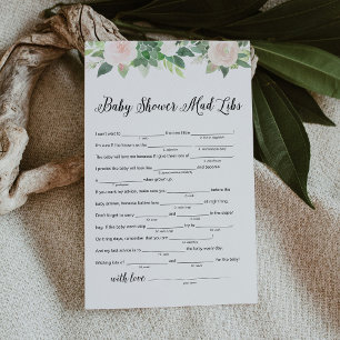 UTVON Greenery Baby Shower Libs-spelkort