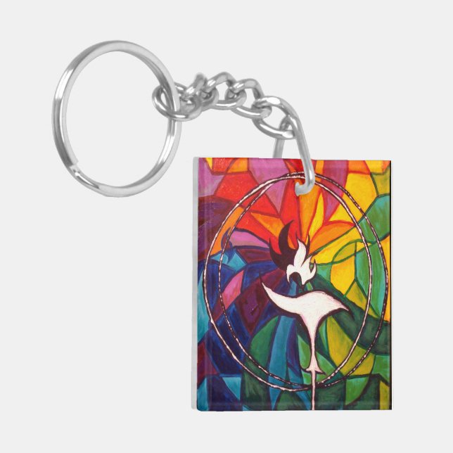UU-bägare kvadrerar Universalist KeyChain (Vänstra Framsidan)