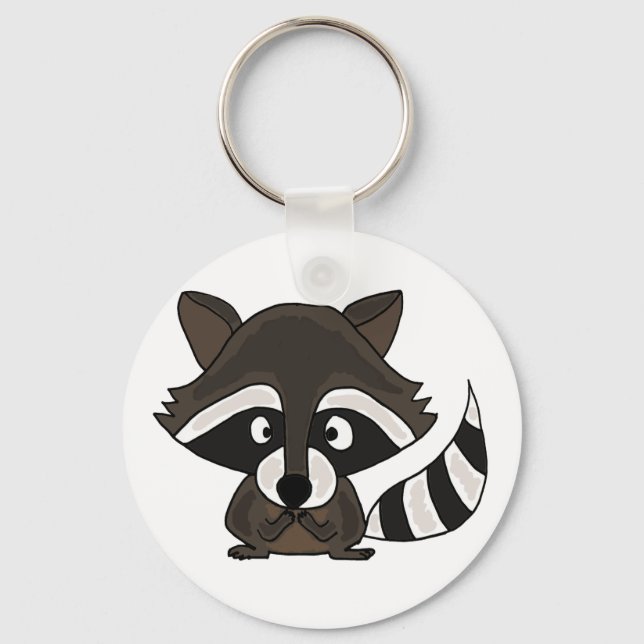 UU- Funny Raccoon Tecknad Art Nyckelring (Framsida)