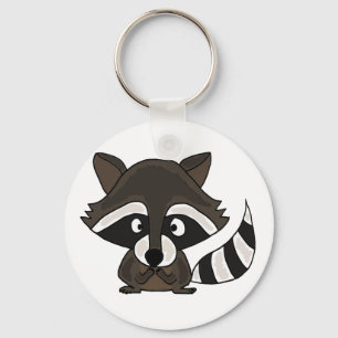UU-, rolig Raccoontecknadkonst Nyckelring