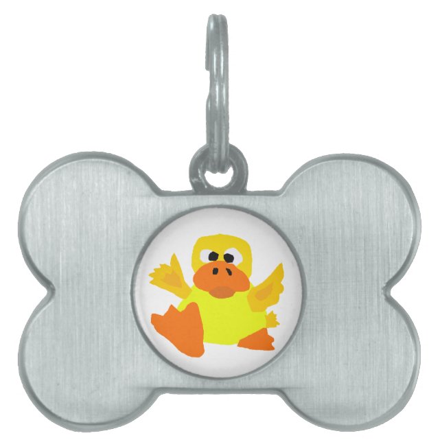 UU-, rolig tecknad för ankaBigfoot konst Namnbricka Husdjur (Framsidan)