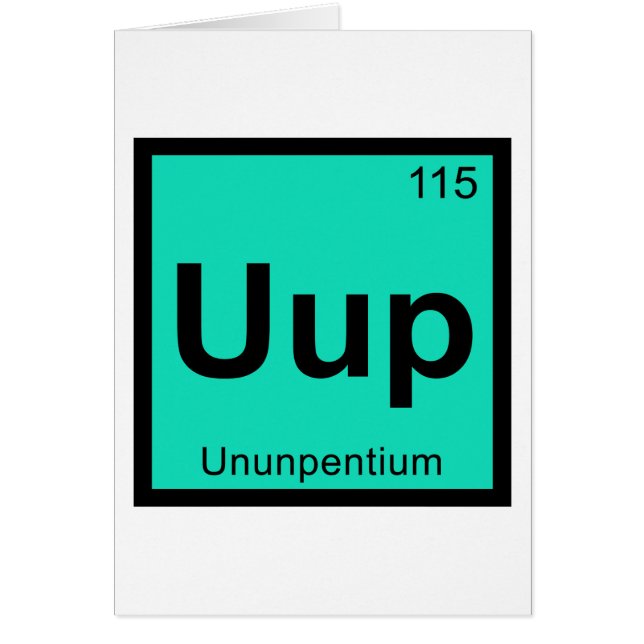 Uup - Ununpentium kemi periodiska systemet element Hälsningskort (Framsidan)