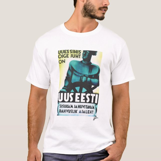 Uus Eesti "nya Estland" - tidningsaffisch Tee Shirt (Framsida)