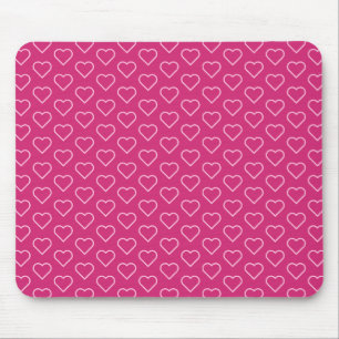 UV-Färg-musslor med Rosa Kärlek Hearts Musmatta