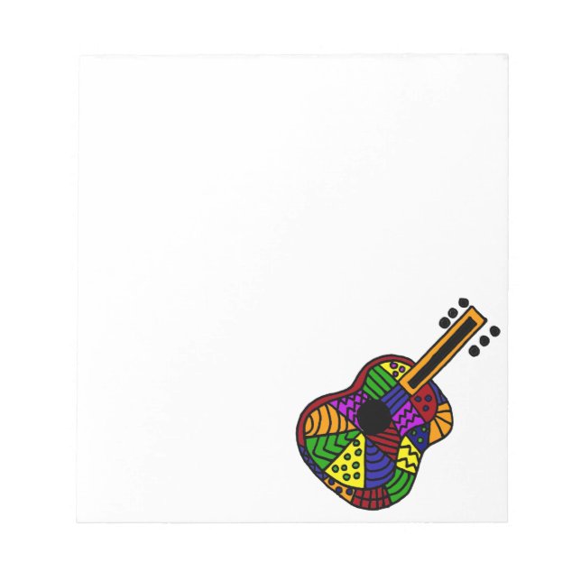UV- Färgfull folkart Guitar Design Anteckningsblock (Framsida)