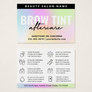 UV Gloss Rainbow Eyebrow Tint Aftercare Visitkort