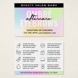 UV Gloss Rainbow Ombre Powder Brows Eftervård Visitkort