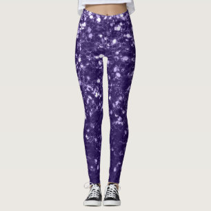 UV-mörk-miniatyrdiagram vid lila glitter Leggings