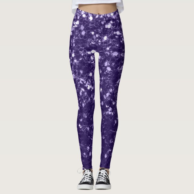 UV-mörk-miniatyrdiagram vid lila glitter Leggings (Framsida)