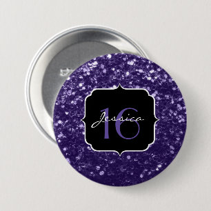 UV-mörk UV-lila glitter-miniatyrdiagram Söt 16 Knapp