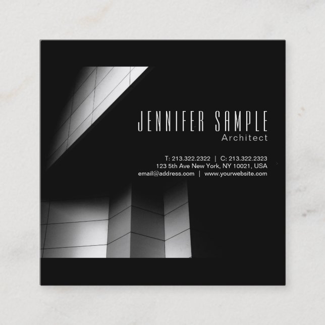 UV-projektionsyta för professionellens lyxarkitekt Fyrkantigt Visitkort (Framsida)