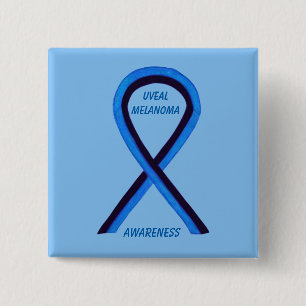 Uveal Melanoma Awareness Ribbon Angel Anpassningsb Knapp