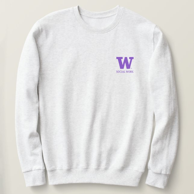 UW SSW Grått CrewnackSweatshirt | Unisex Lång Ärmad Tröja (Design framsida)
