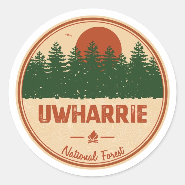 Uwharrie National Forest Runt Klistermärke (Framsida)