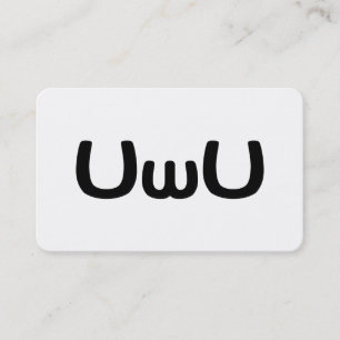 UwU Glad Animerad Ansikts Emoticon Visitkort