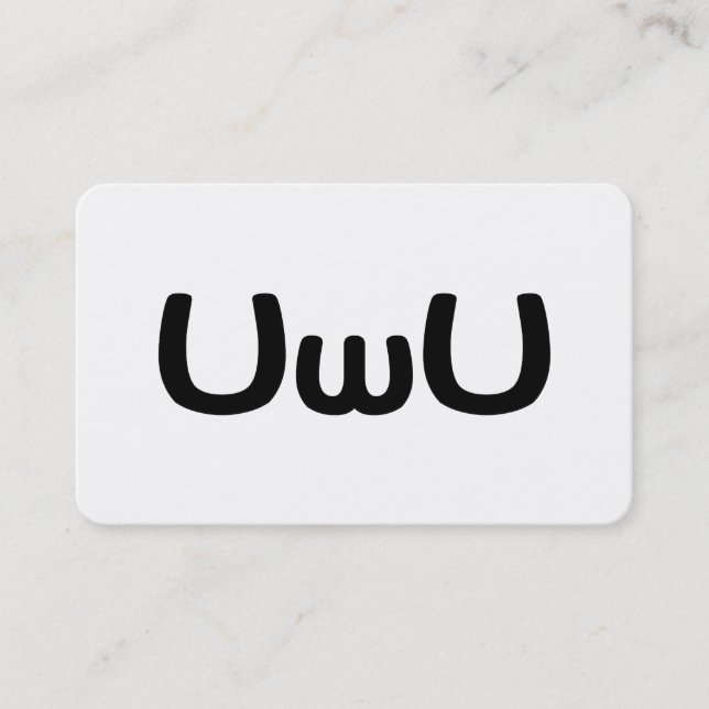 UwU Glad Animerad Ansikts Emoticon Visitkort (Framsida)